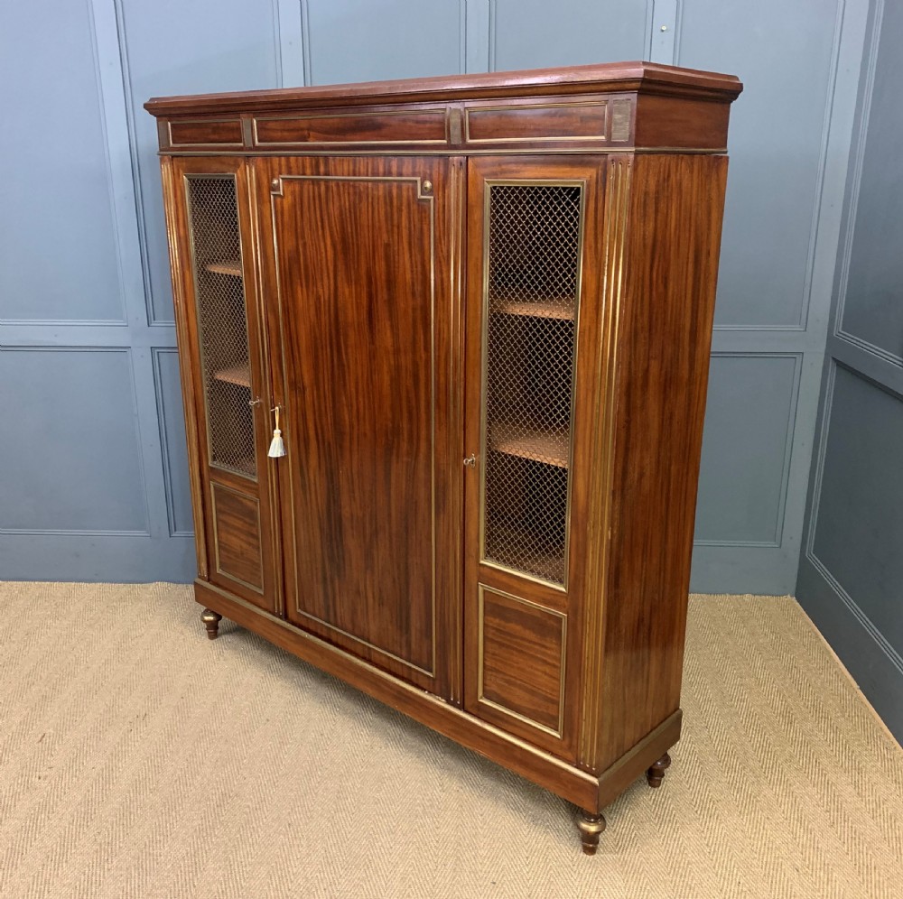 French Mahogany Brass Inlaid Bookcase View XII