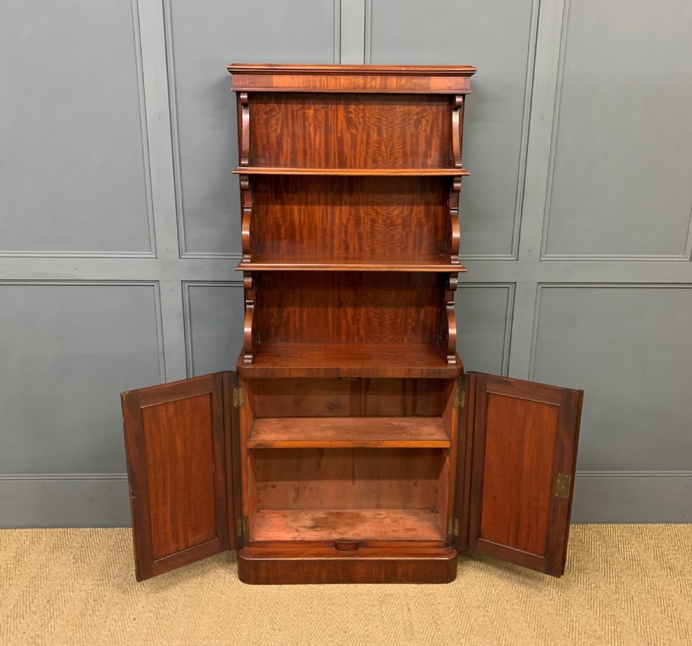 Victorian Mahogany Waterfall Bookcase View III