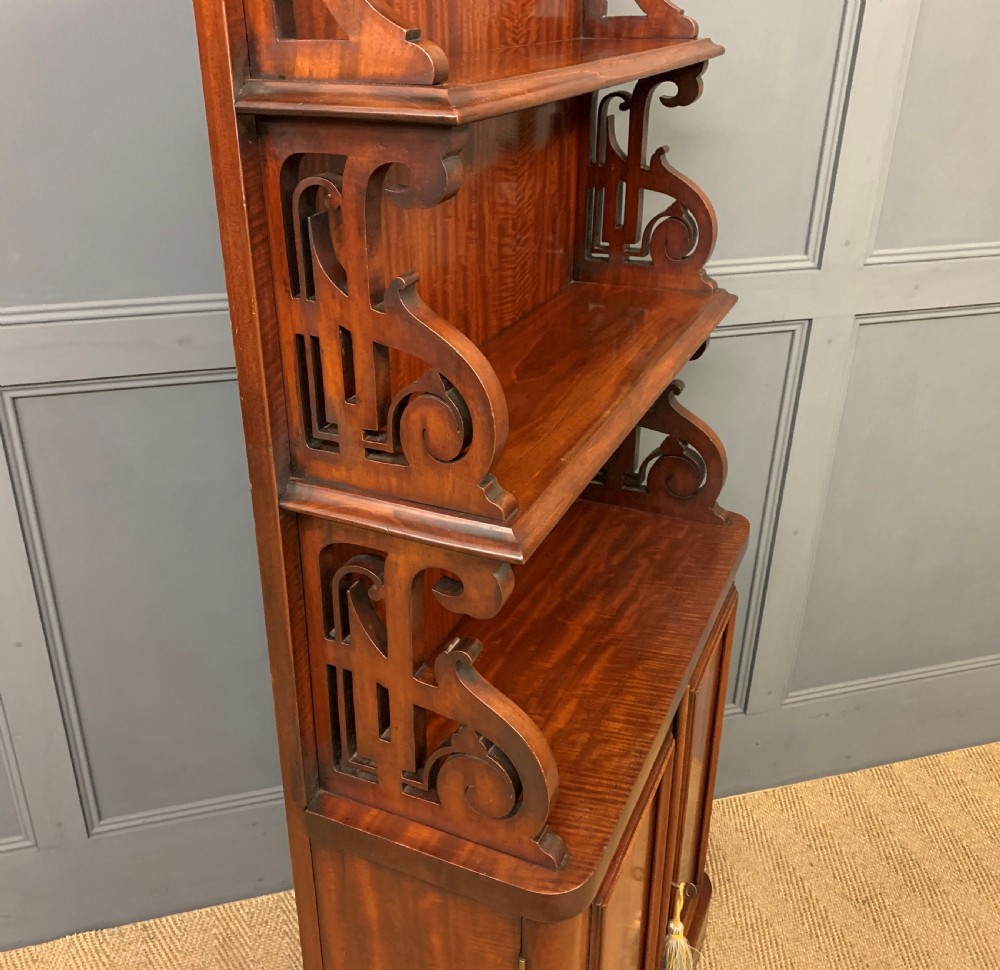 Victorian Mahogany Waterfall Bookcase View IV