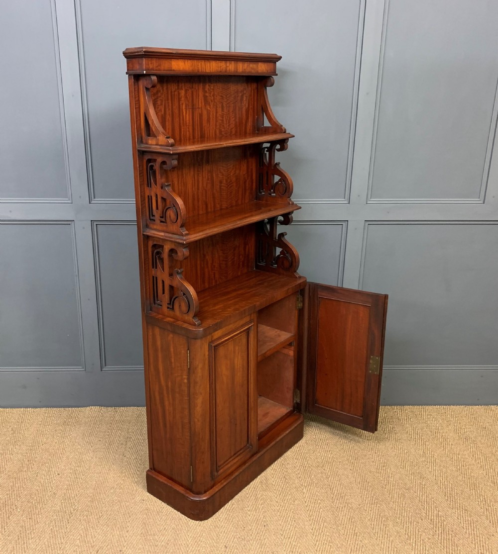 Victorian Mahogany Waterfall Bookcase View X