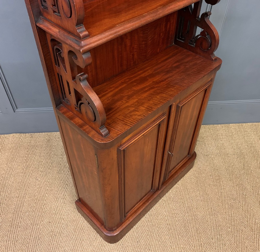 Victorian Mahogany Waterfall Bookcase View XII