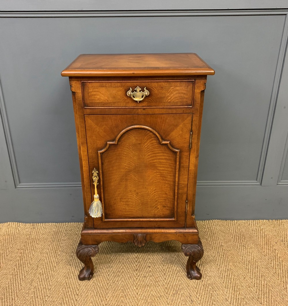 Burr Walnut Bedside Cupboard View II