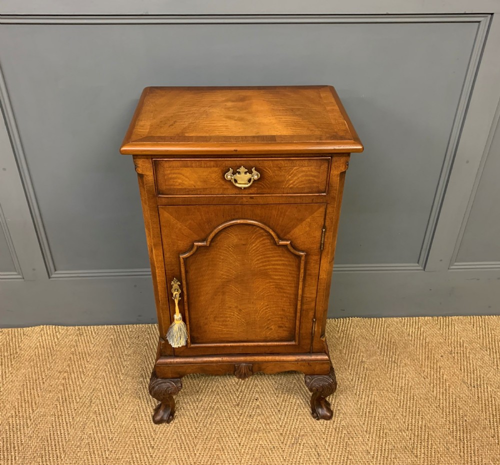 Burr Walnut Bedside Cupboard View VI