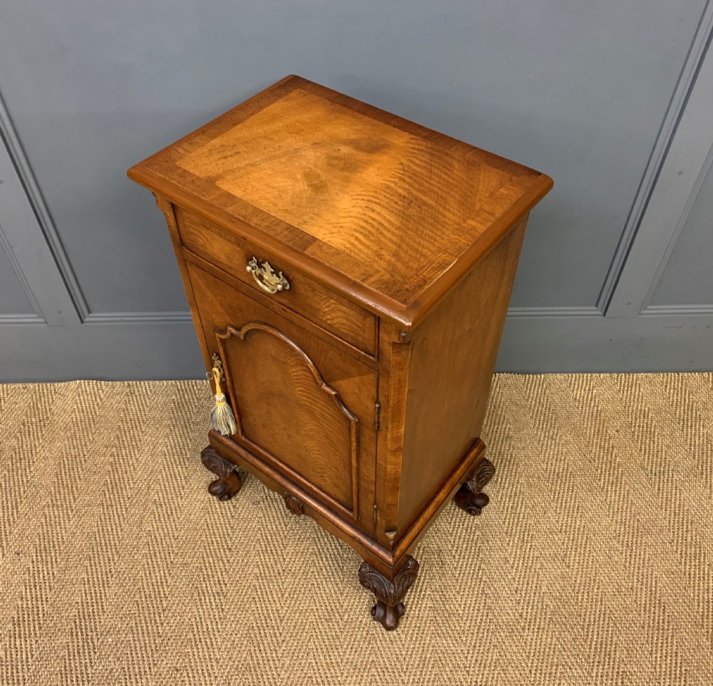 Burr Walnut Bedside Cupboard View X