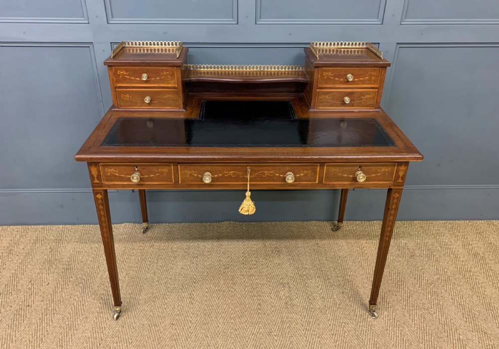 Edwards and Roberts Inlaid Mahogany Writing Desk