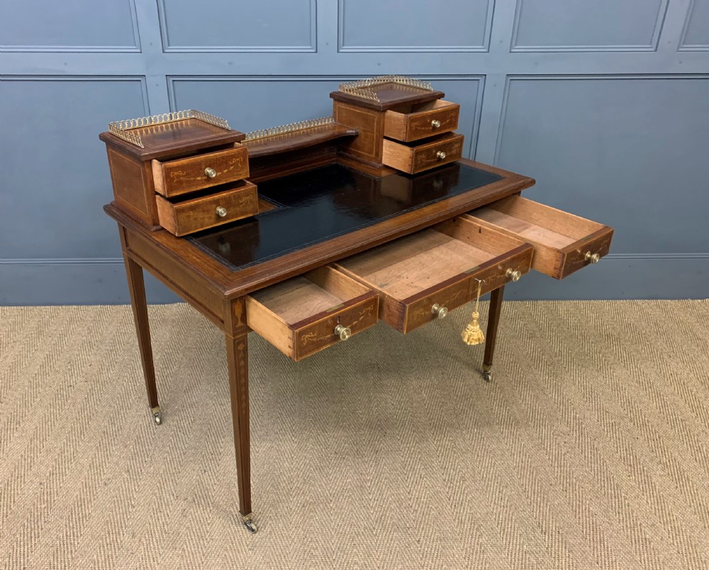 Edwards and Roberts Inlaid Mahogany Writing Desk View IV