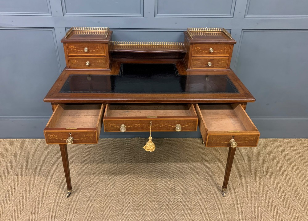 Edwards and Roberts Inlaid Mahogany Writing Desk View XIV