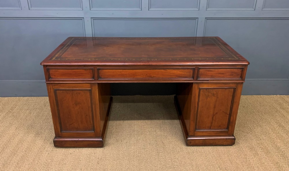 Early Victorian Mahogany Pedestal Desk View II