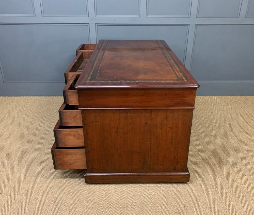 Early Victorian Mahogany Pedestal Desk View V