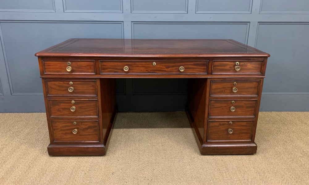 Early Victorian Mahogany Pedestal Desk View VI