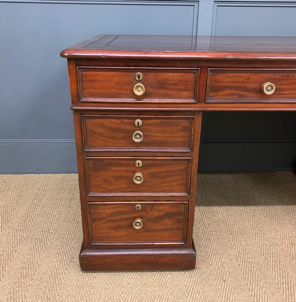 Early Victorian Mahogany Pedestal Desk View VIII