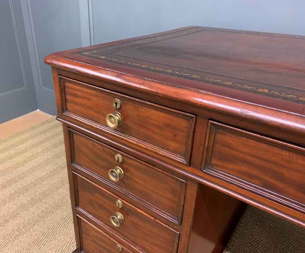Early Victorian Mahogany Pedestal Desk View X