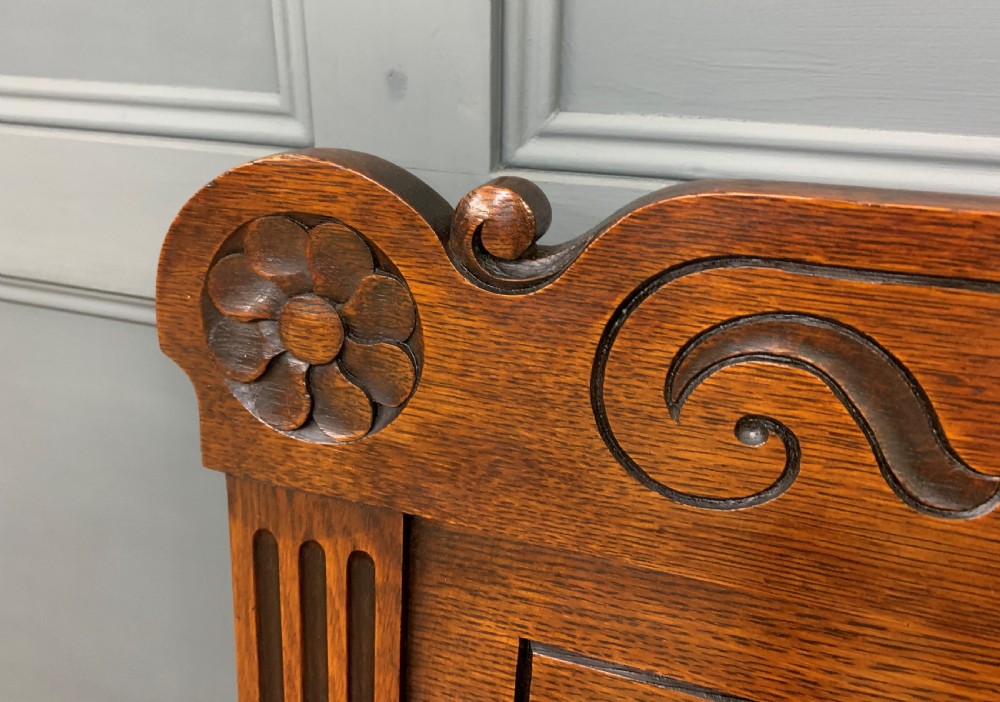19th Century Carved Oak Bench View II