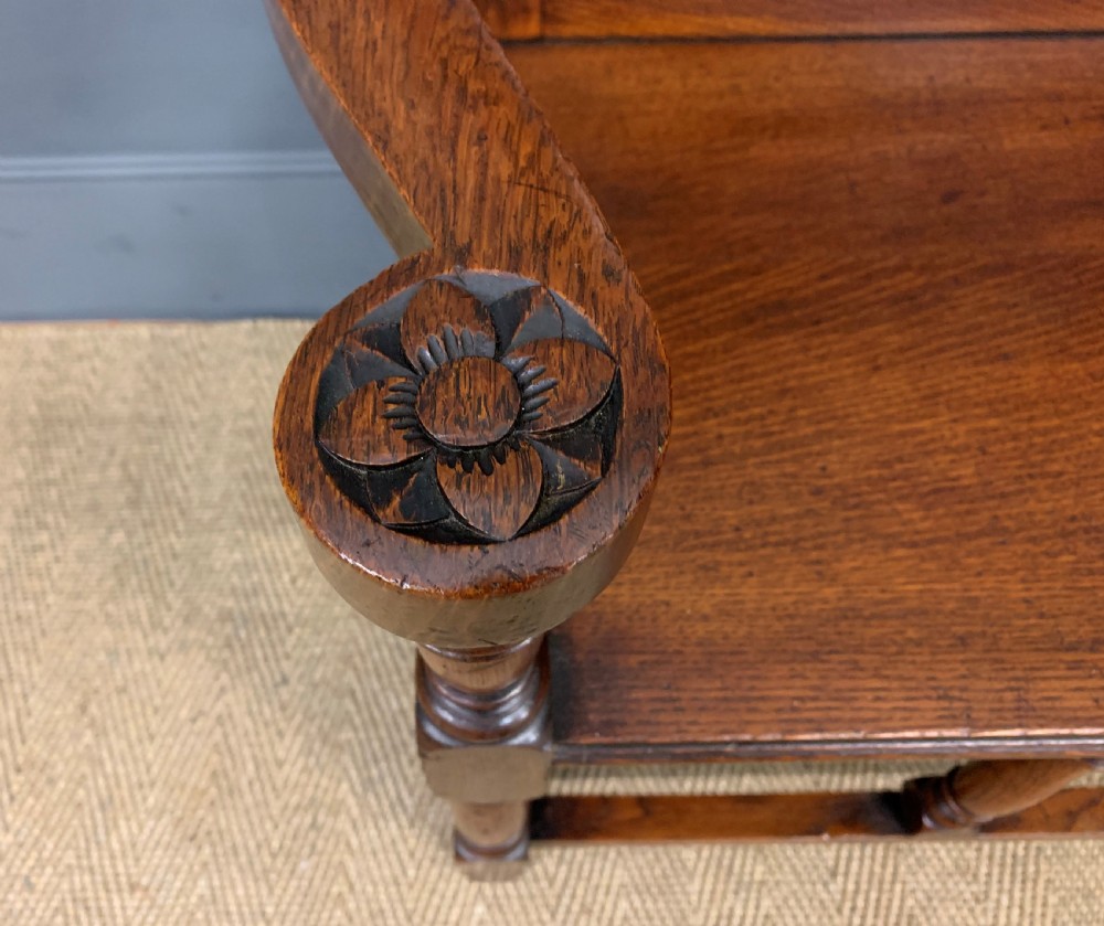 19th Century Carved Oak Bench View IV