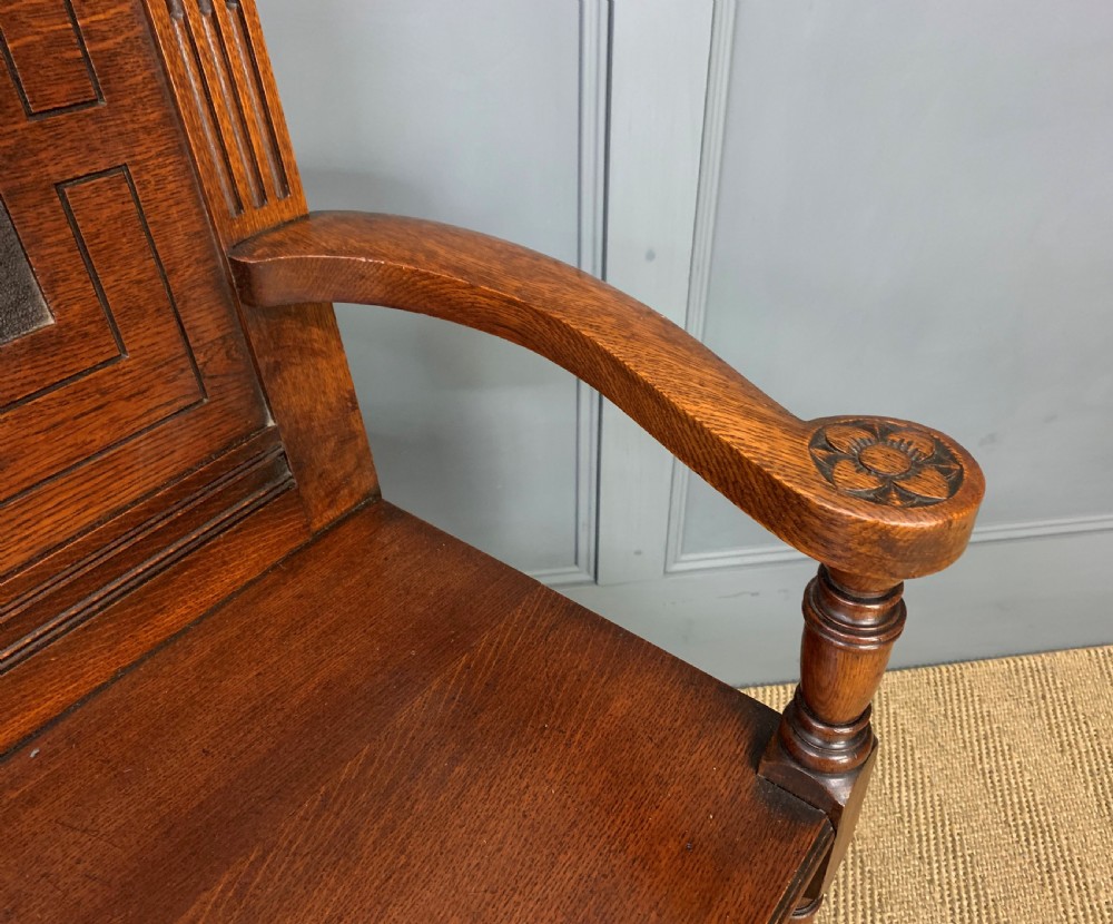 19th Century Carved Oak Bench View XI