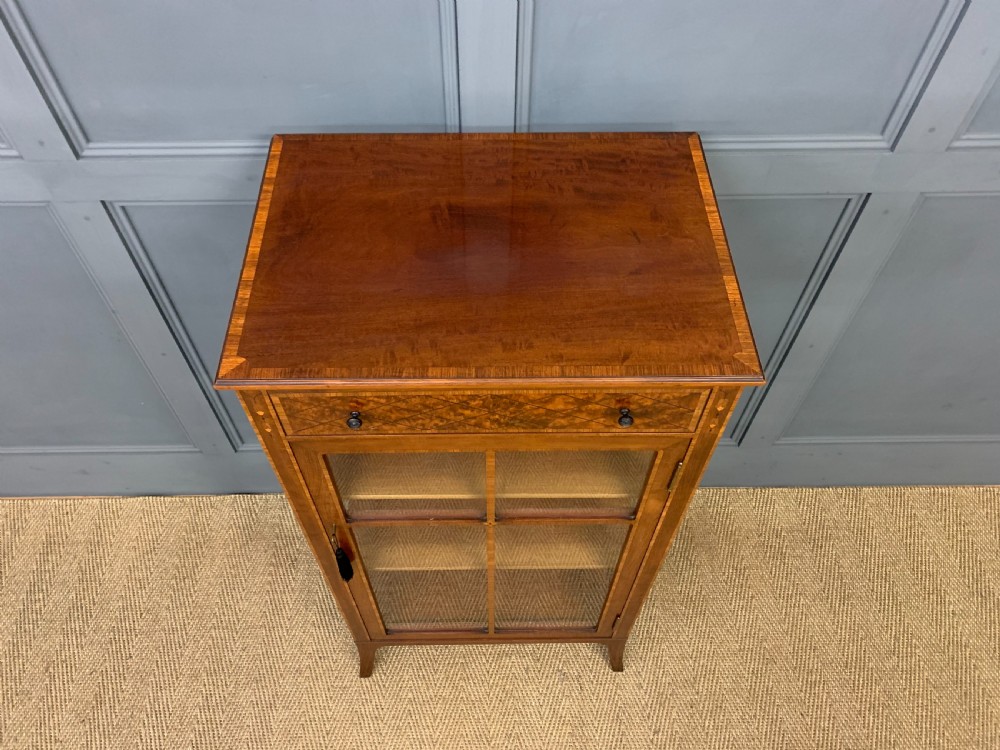 Inlaid Mahogany and Amboyna Display Cabinet View II