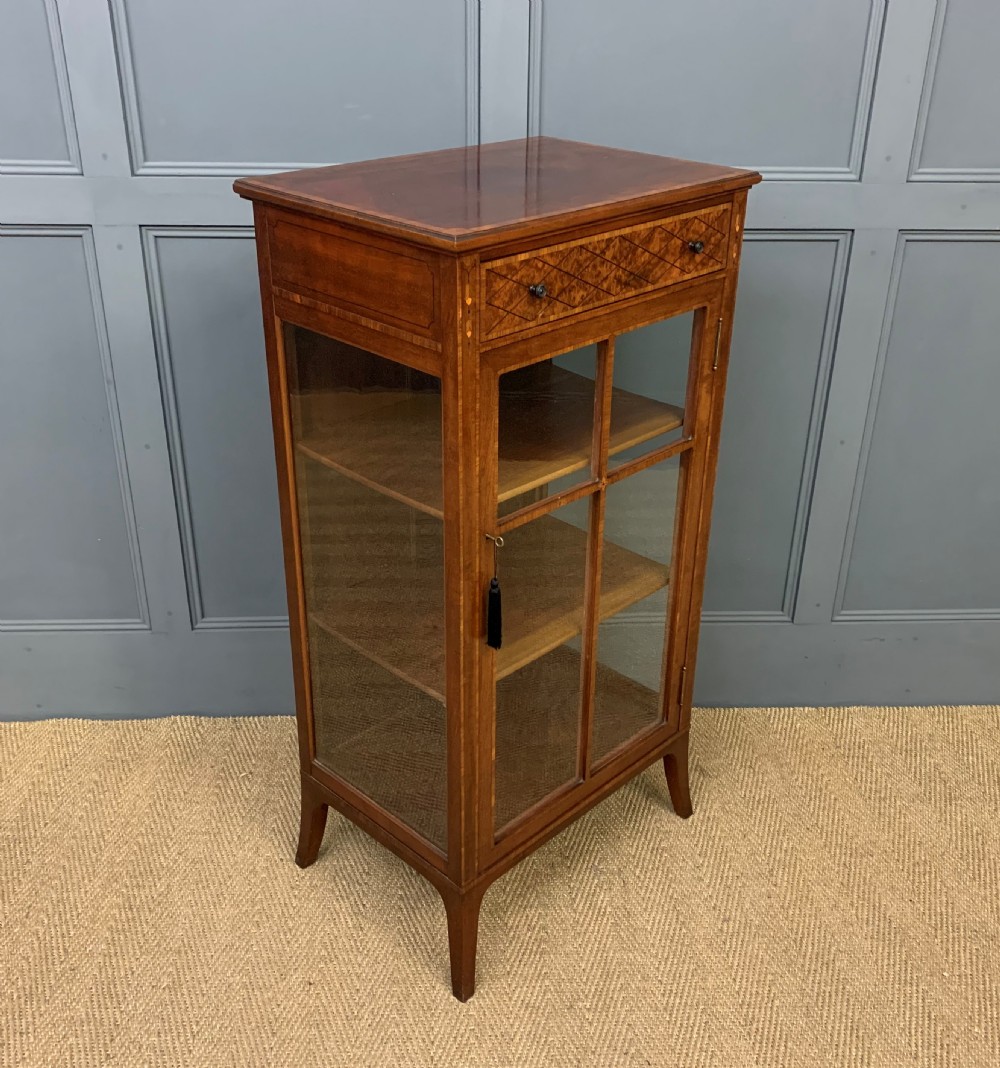 Inlaid Mahogany and Amboyna Display Cabinet View IX