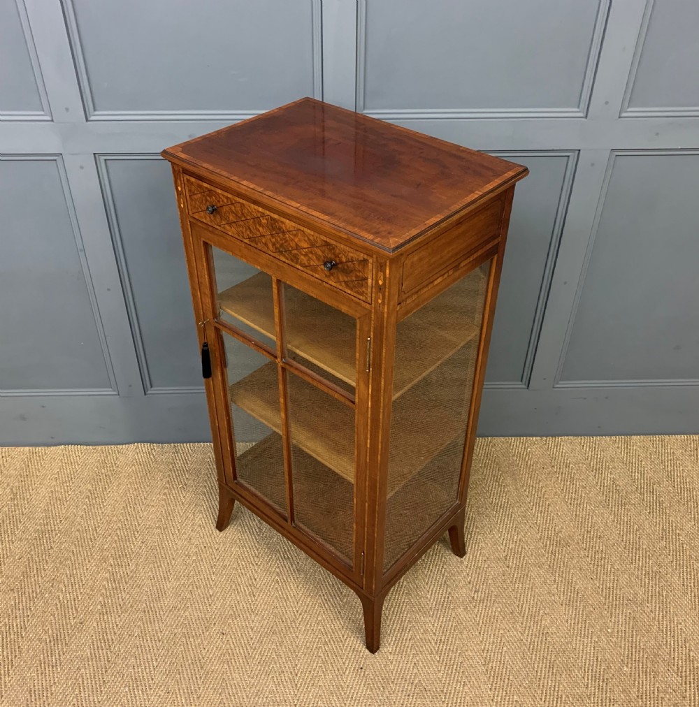 Inlaid Mahogany and Amboyna Display Cabinet View XI