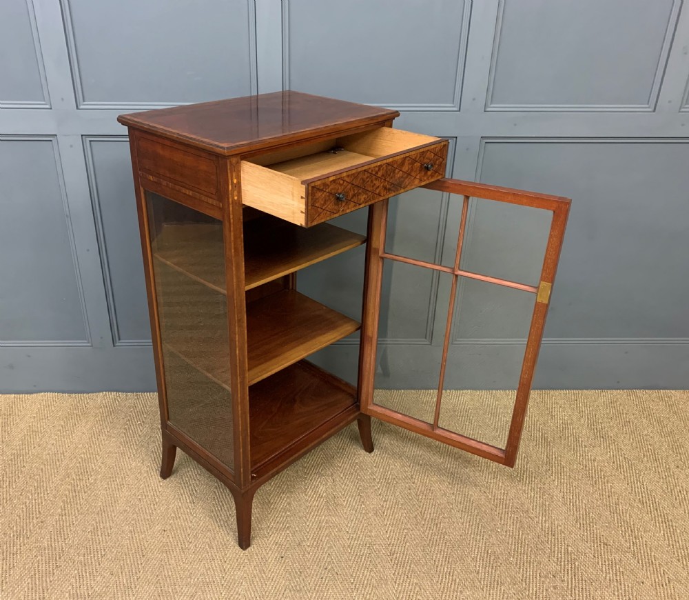 Inlaid Mahogany and Amboyna Display Cabinet View XII