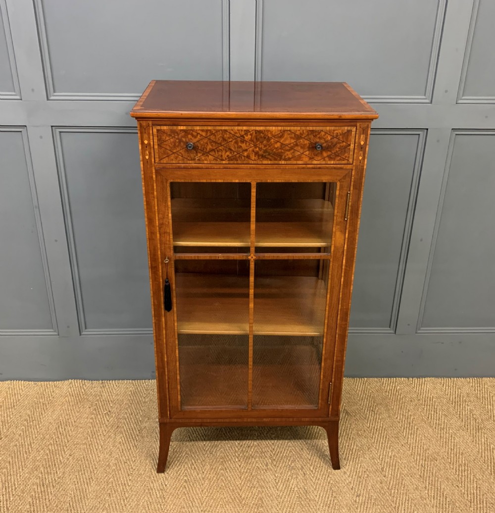 Inlaid Mahogany and Amboyna Display Cabinet View XIII