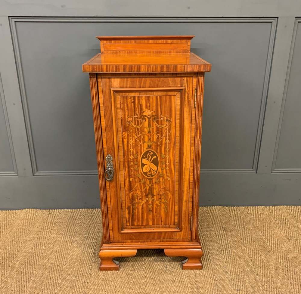 Inlaid Satinwood Bedside Cupboard