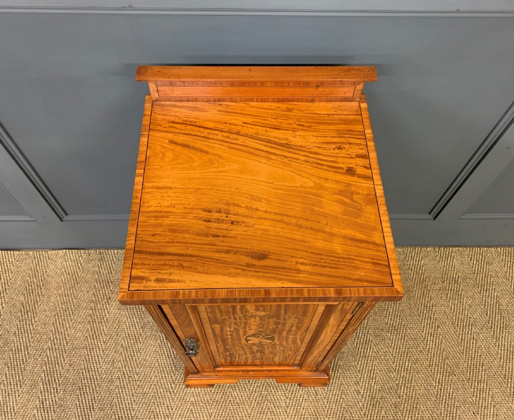 Inlaid Satinwood Bedside Cupboard View II