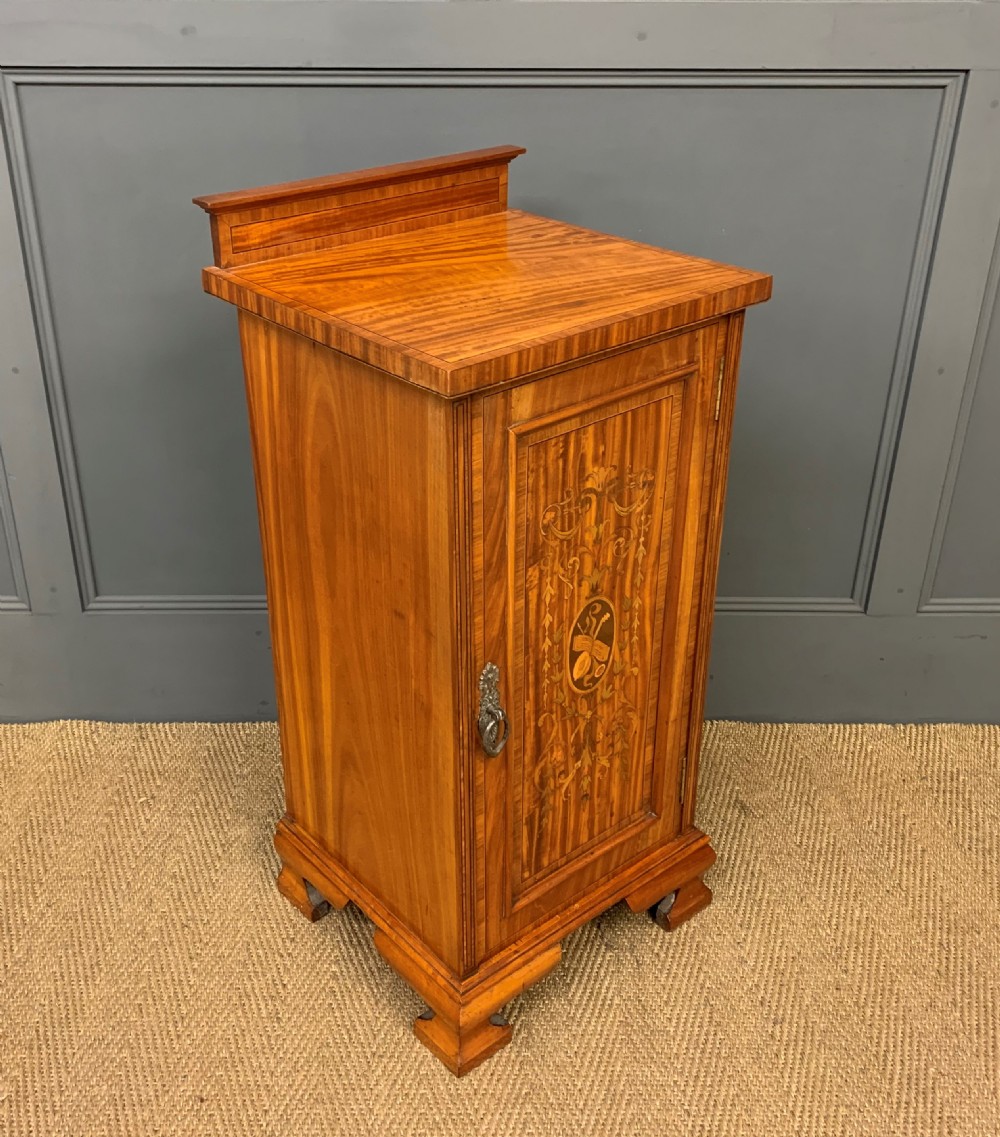 Inlaid Satinwood Bedside Cupboard View V