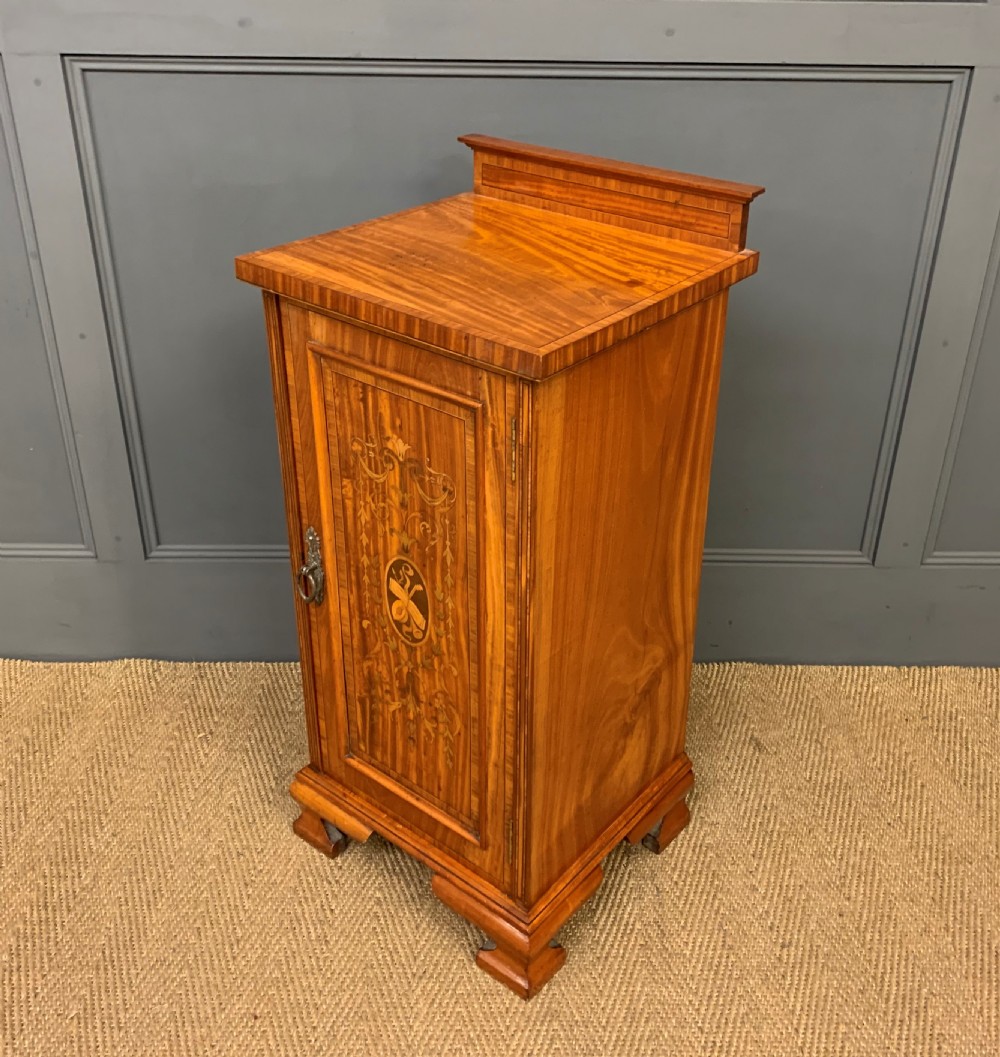 Inlaid Satinwood Bedside Cupboard View X
