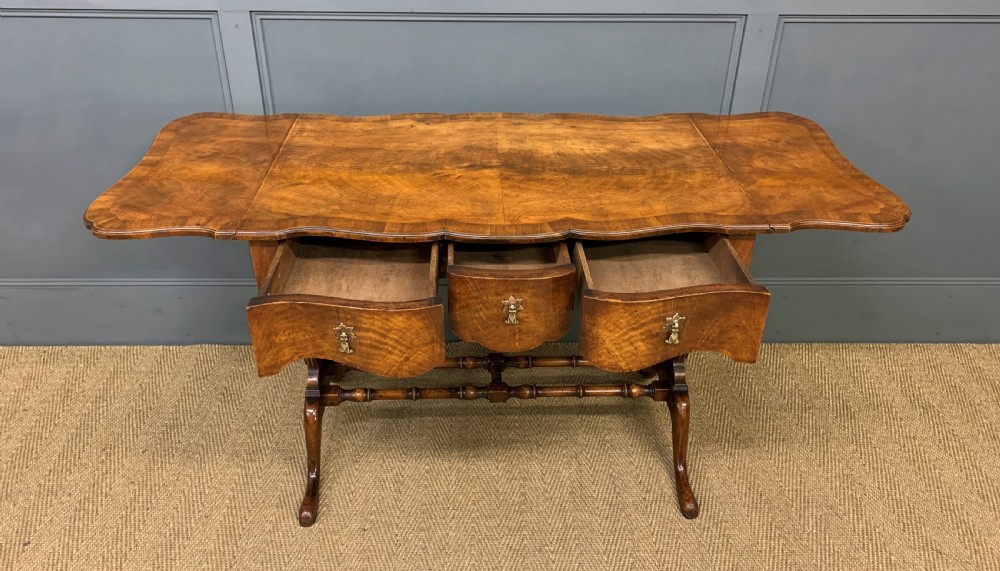 Burr Walnut Sofa Table View XII