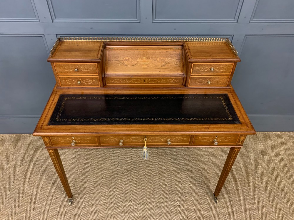 Inlaid Mahogany Writing Desk by Edwards and Roberts View VII