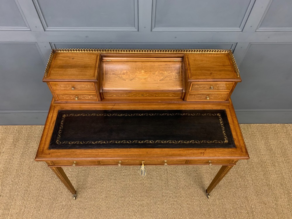 Inlaid Mahogany Writing Desk by Edwards and Roberts View VIII