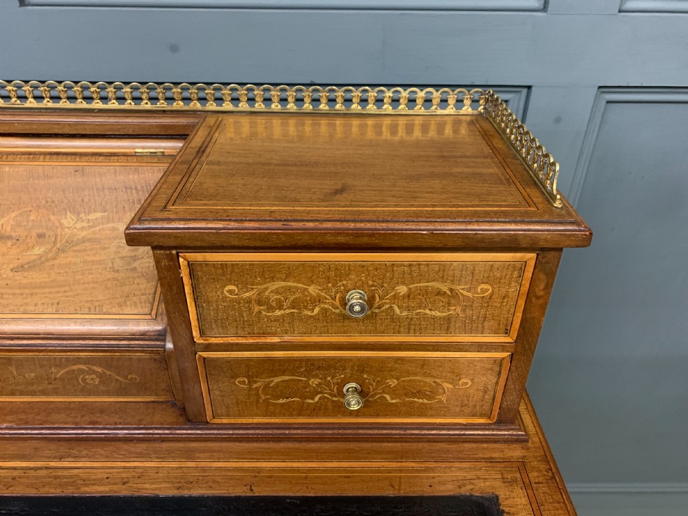 Inlaid Mahogany Writing Desk by Edwards and Roberts View X