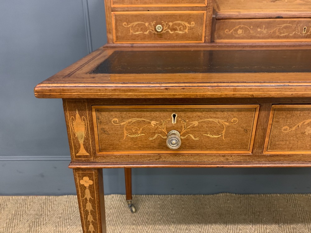 Inlaid Mahogany Writing Desk by Edwards and Roberts View XIII