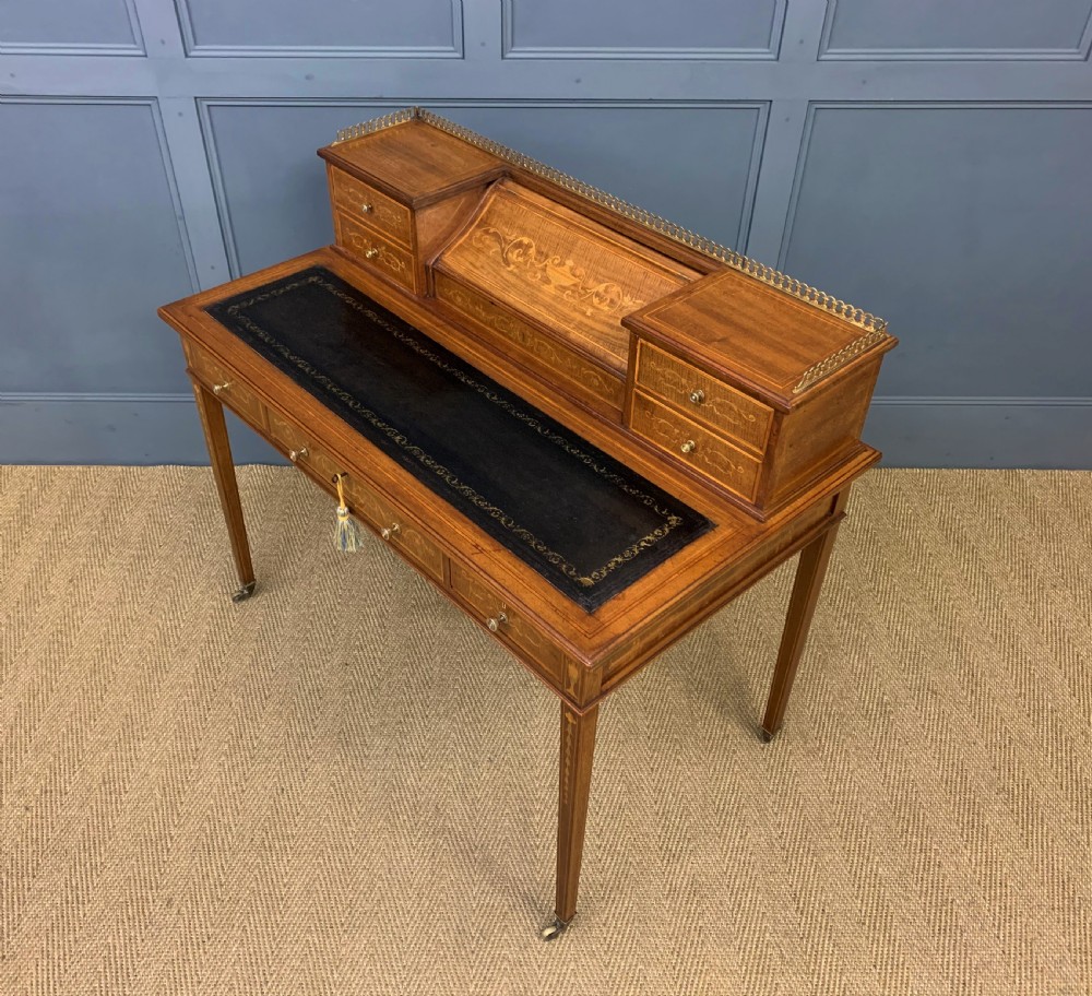 Inlaid Mahogany Writing Desk by Edwards and Roberts View XIX