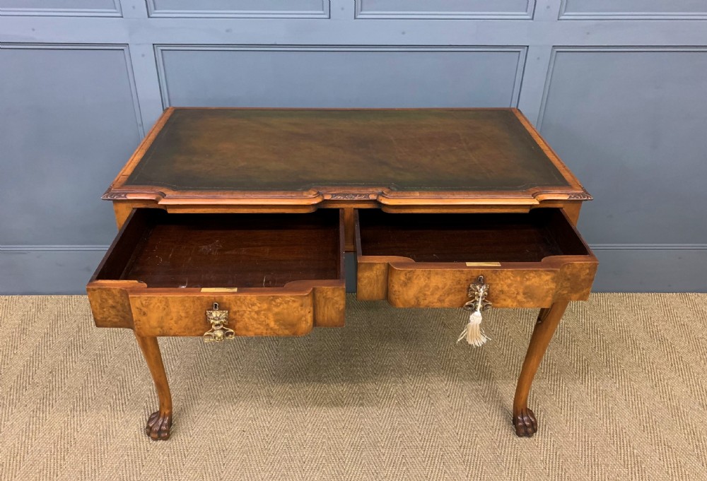 Queen Anne Style Burr Walnut Writing Table View II