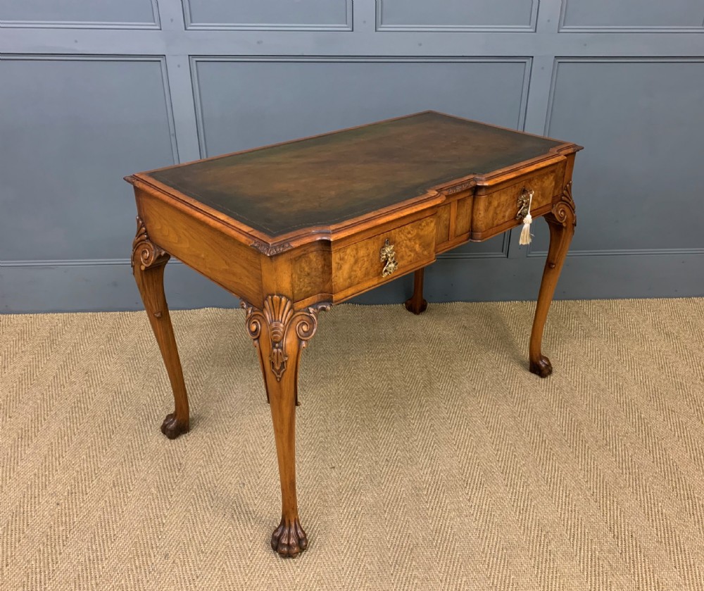 Queen Anne Style Burr Walnut Writing Table View III
