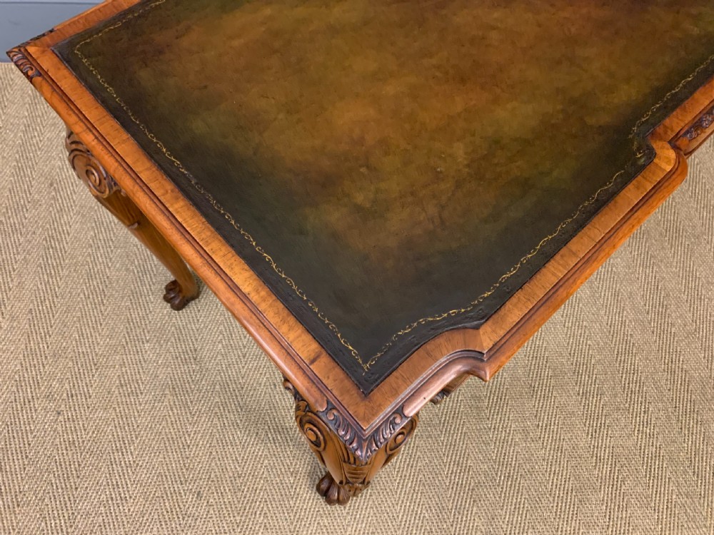 Queen Anne Style Burr Walnut Writing Table View IV