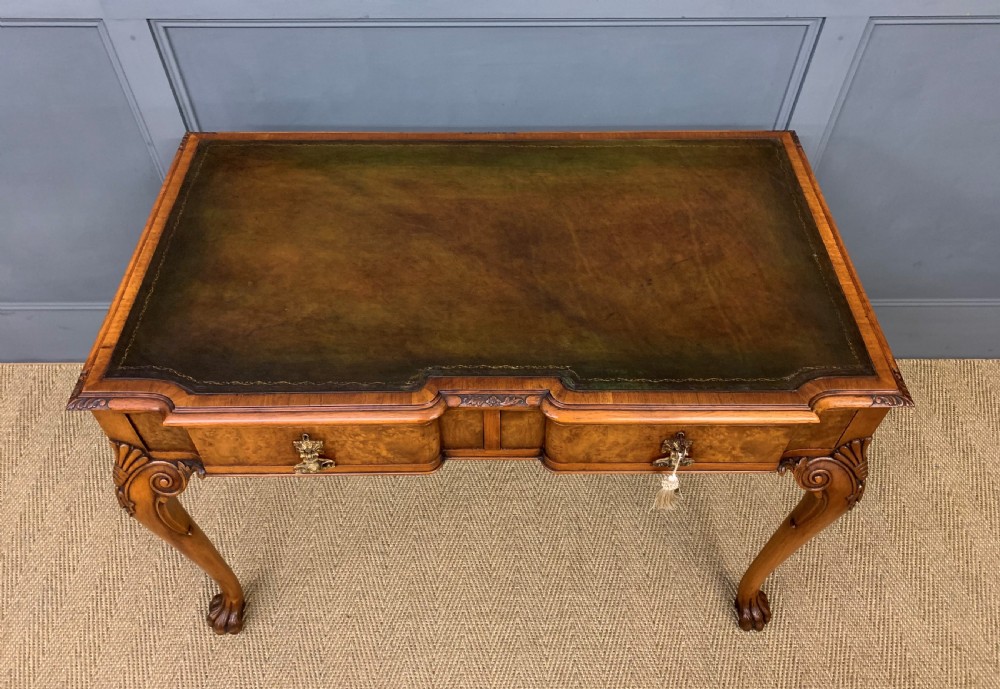 Queen Anne Style Burr Walnut Writing Table View VII