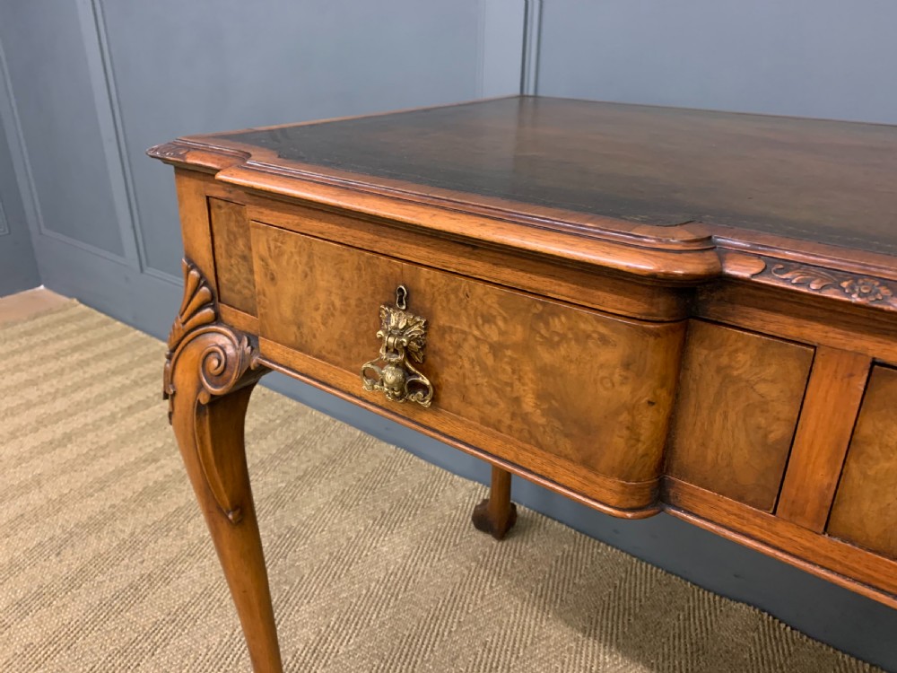 Queen Anne Style Burr Walnut Writing Table View VIII