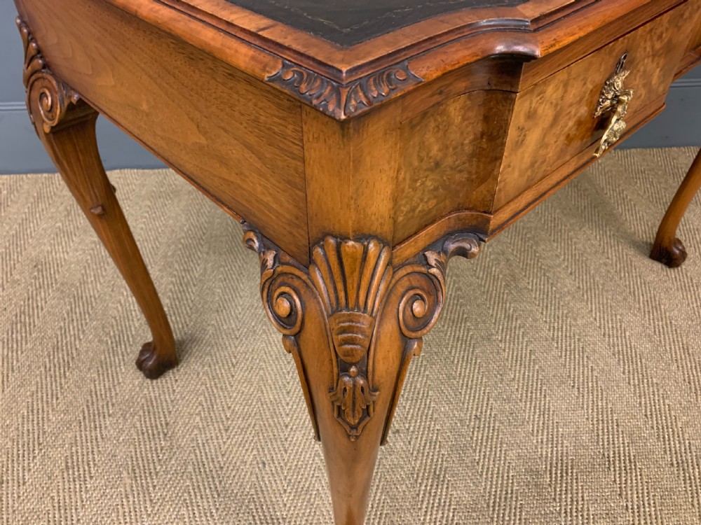 Queen Anne Style Burr Walnut Writing Table View X