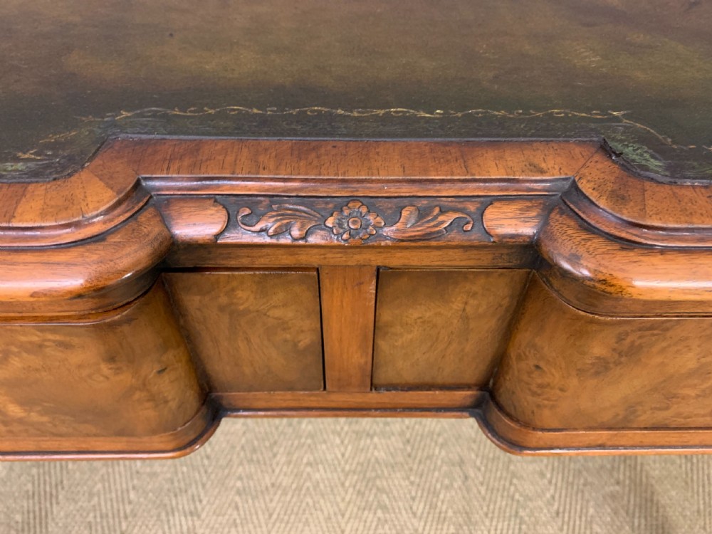 Queen Anne Style Burr Walnut Writing Table View XI