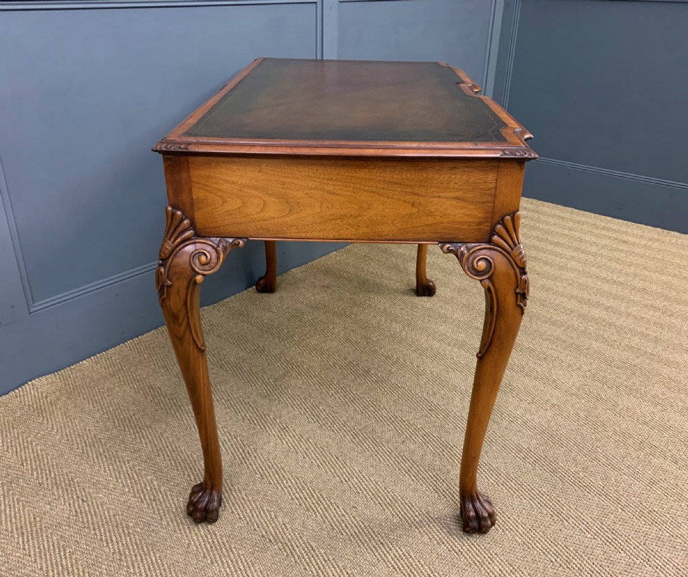 Queen Anne Style Burr Walnut Writing Table View XII