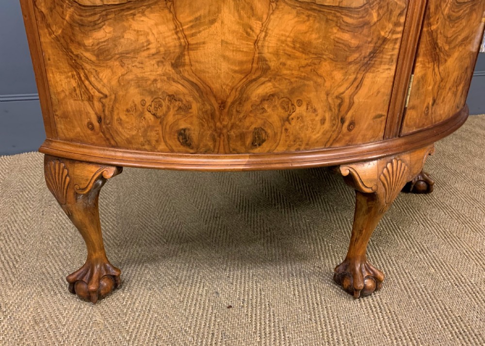 Burr Walnut Demi Lune Commode View IV