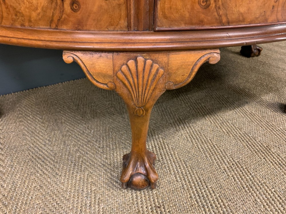 Burr Walnut Demi Lune Commode View VIII