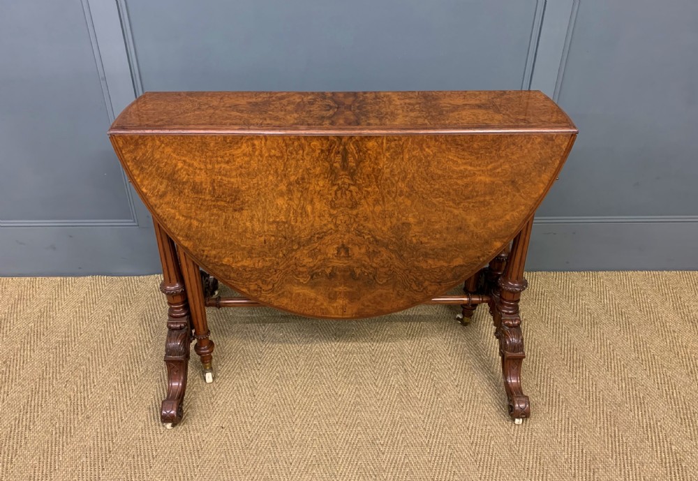 Large Victorian Burr Walnut Sutherland Table View II