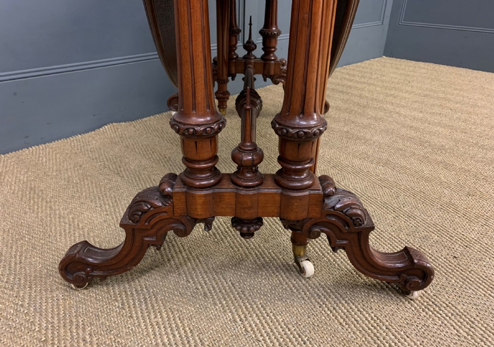 Large Victorian Burr Walnut Sutherland Table View III