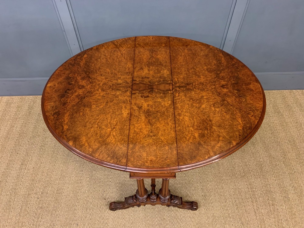 Large Victorian Burr Walnut Sutherland Table View V