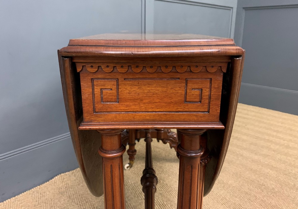 Large Victorian Burr Walnut Sutherland Table View VIII