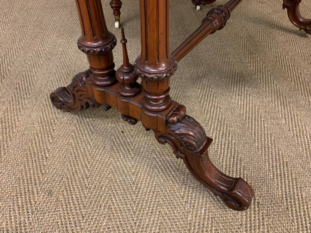 Large Victorian Burr Walnut Sutherland Table View XI