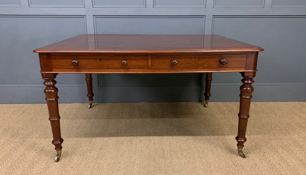 Victorian Mahogany Partners Writing Table View III